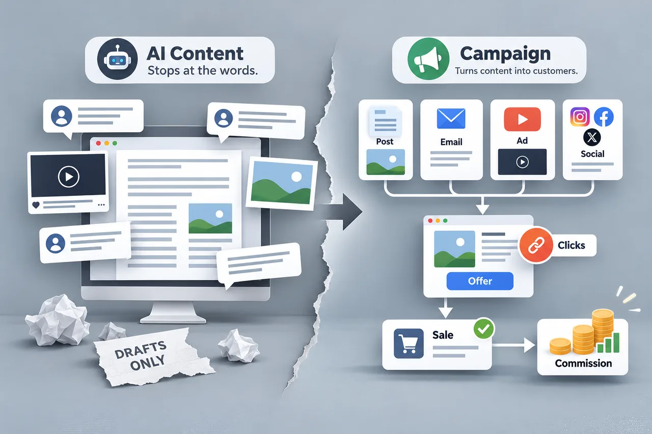 Most AI stops at the words, affiliate marketing needs the campaign