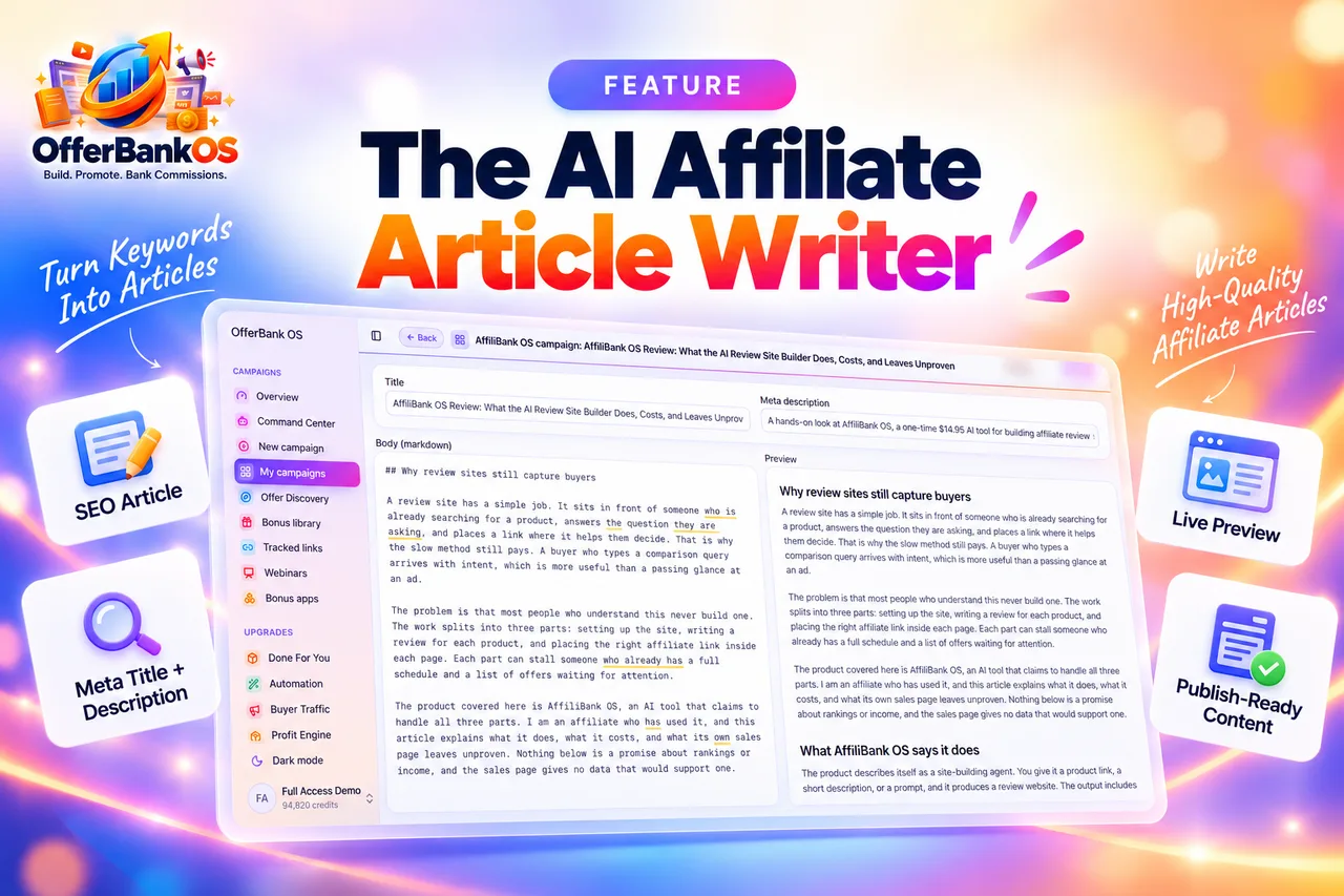 The AI Affiliate Article Writer