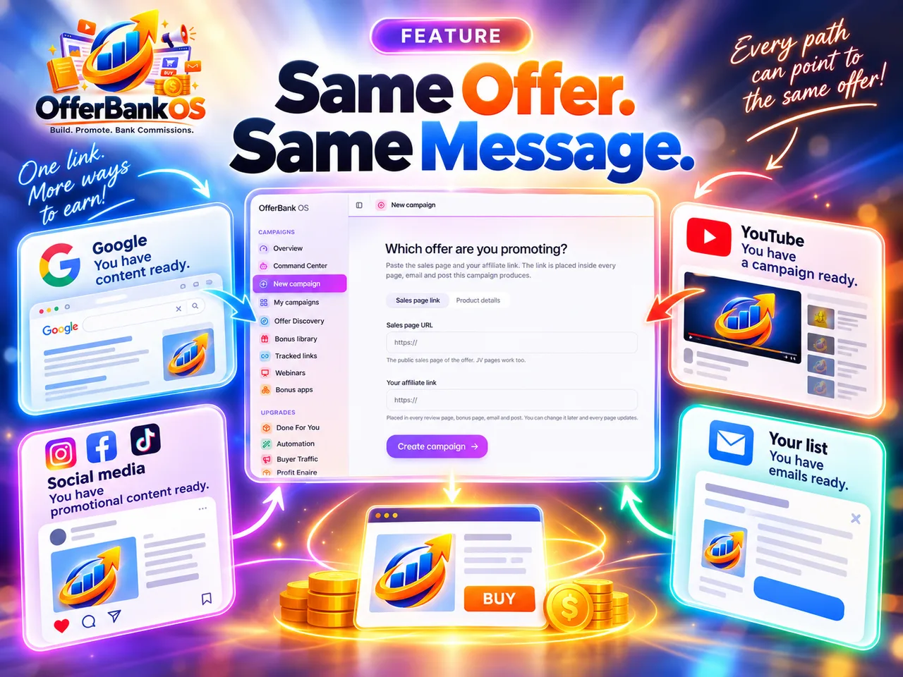 Same offer, same message, multiple doors leading to the sale